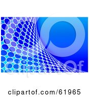 Poster, Art Print Of Curving Blue Circle Tile Wave Background