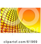 Poster, Art Print Of Curving Orange Circle Tile Wave Background