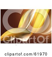 Royalty Free RF Clipart Illustration Of A Background Of A Smooth Orange Curling Waves On Brown