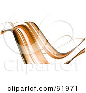 Poster, Art Print Of Background Of Brown Smooth Flowing Waves On White