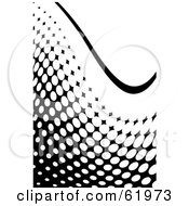 Poster, Art Print Of Black And White Curving Halftone Dot Background - Version 2