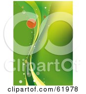 Royalty Free RF Clipart Illustration Of A Green Background Of Glowing Flowing Waves