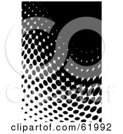 Royalty Free RF Clipart Illustration Of A Black And White Curving Halftone Dot Background Version 1