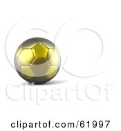 Poster, Art Print Of 3d Gold Soccer Ball Stopped On White