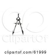 Royalty Free RF Clipart Illustration Of A 3d Upright Architect Compass On White by chrisroll