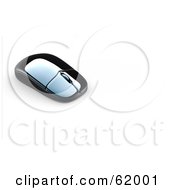Royalty Free RF Clipart Illustration Of A 3d Shiny Black Computer Mouse With A Scroll Button by chrisroll