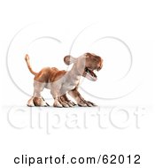 Royalty Free RF Clipart Illustration Of A 3d Aggressive Monster With Sharp Teeth by chrisroll