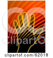Human Hand And Halftone Background With Light