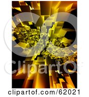 Poster, Art Print Of Background Of Floating 3d Particle Cubes - Version 4