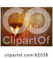 Royalty Free RF Clipart Illustration Of A 3d Heart On A Dripping Rust Background by chrisroll