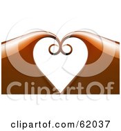 Poster, Art Print Of Background Of Brown Waves Curling Together And Forming A Heart