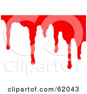 Poster, Art Print Of Background Of Flowing Blood Over White