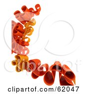 Poster, Art Print Of Curly 3d Network Wave In Red And Orange - Version 3