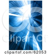 Poster, Art Print Of Bright Blue Burst Background