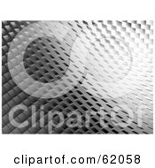 Royalty Free RF Clipart Illustration Of A 3d Silver Curving Tiled Background by chrisroll