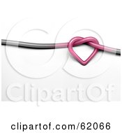 Poster, Art Print Of 3d Pink Heart Knot In A Gray Wire