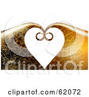 Poster, Art Print Of Background Of Crackled Waves Curling Together And Forming A Heart