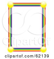 Poster, Art Print Of Blank White Background Bordered By Suns And Rainbow Edges
