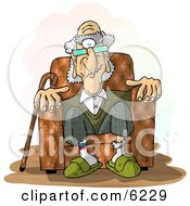Poster, Art Print Of Old Man Sitting In A Recliner Chair
