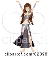 Royalty Free RF Clipart Illustration Of A Brunette Belly Dancer Beauty Version 4