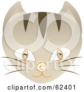Poster, Art Print Of Brown Eyed Cat Face With A Copyright Symbol Nose