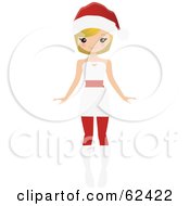Royalty Free RF Clipart Illustration Of A Stylish Blond Woman In Festive Christmas Clothes
