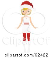 Poster, Art Print Of Stylish Blond Woman In Festive Christmas Clothes