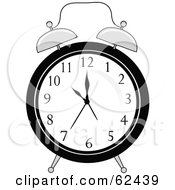 Royalty Free RF Clipart Illustration Of A Retro Bedside Alarm Clock Version 1 by Pams Clipart