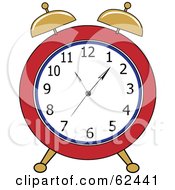 Royalty Free RF Clipart Illustration Of A Retro Bedside Alarm Clock Version 3