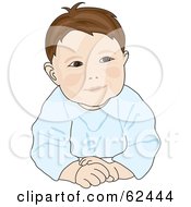 Royalty Free RF Clipart Illustration Of A Happy Baby Boy Posing For A Portrait