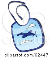 Poster, Art Print Of Blue Baby Bib With An Airplane