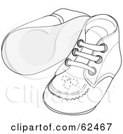 Poster, Art Print Of Pair Of White Baby Shoes With Stitching Patterns