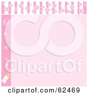 Poster, Art Print Of Pink Baby Shower Background With Baby Items And Copyspace