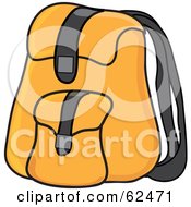 Royalty Free RF Clipart Illustration Of A Yellow School Backpack
