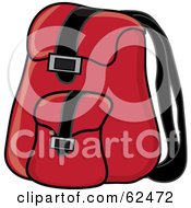 Royalty Free RF Clipart Illustration Of A Red School Backpack