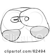 Royalty Free RF Clipart Illustration Of A Safety Pin On A White Baby Diaper