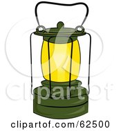 Poster, Art Print Of Glowing Green Kerosene Lantern