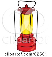 Royalty Free RF Clipart Illustration Of A Glowing Red Kerosene Lantern