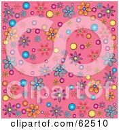 Poster, Art Print Of Flower Power Background On Pink