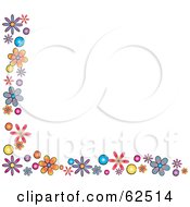 Poster, Art Print Of White Background Bordered In Colorful Flowers - Version 1