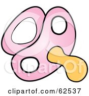 Royalty Free RF Clipart Illustration Of A Pink Baby Pacifier by Pams Clipart