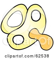 Royalty Free RF Clipart Illustration Of A Yellow Baby Pacifier by Pams Clipart