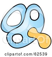 Royalty Free RF Clipart Illustration Of A Blue Baby Pacifier