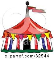 Poster, Art Print Of Colorful Flags Around A Big Top Circus Tent