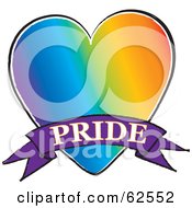 Poster, Art Print Of Rainbow Gay Heart With A Pride Banner