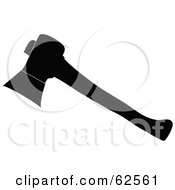 Royalty Free RF Clipart Illustration Of A Black And White Hatchet by Pams Clipart