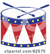 Poster, Art Print Of Red White And Blue Drum And Drumsticks