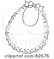Royalty Free RF Clipart Illustration Of A Lacy White Baby Bib With A Bow by Pams Clipart