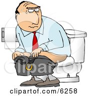 Royalty-free Clip Art: Businessman Going Poop In A Public Toilet