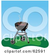 Poster, Art Print Of Hamburgers Cooking On A Charcoal Grill